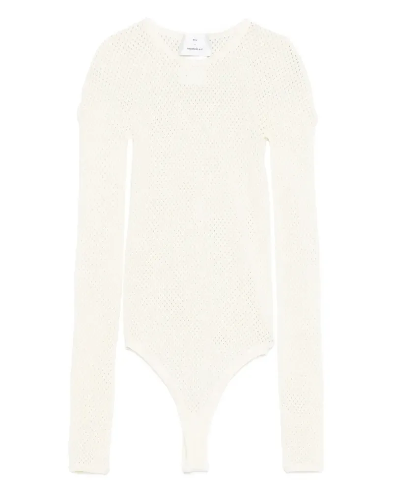 WARDROBE.NYC mesh-knit bodysuit - Weiß Weiß