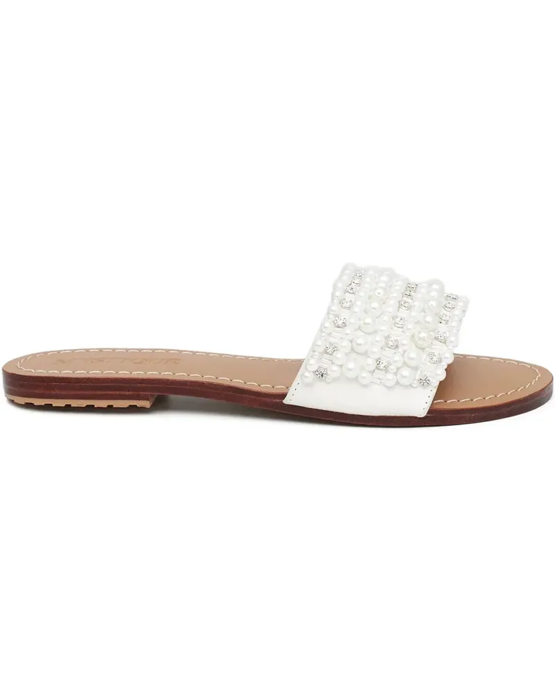 Mystique embellished-upper flat sandals - Weiß Weiß