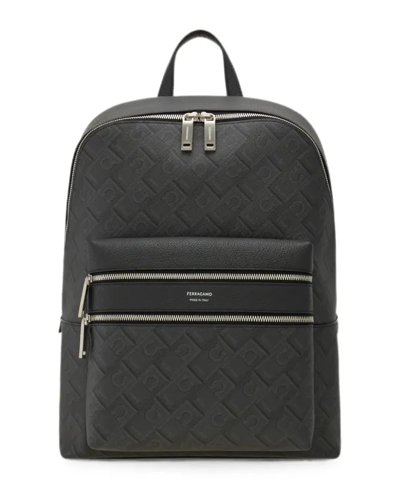 Ferragamo Rucksack mit Prägung - Grau Grau