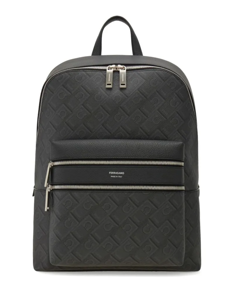 Ferragamo Rucksack mit Prägung - Grau Grau