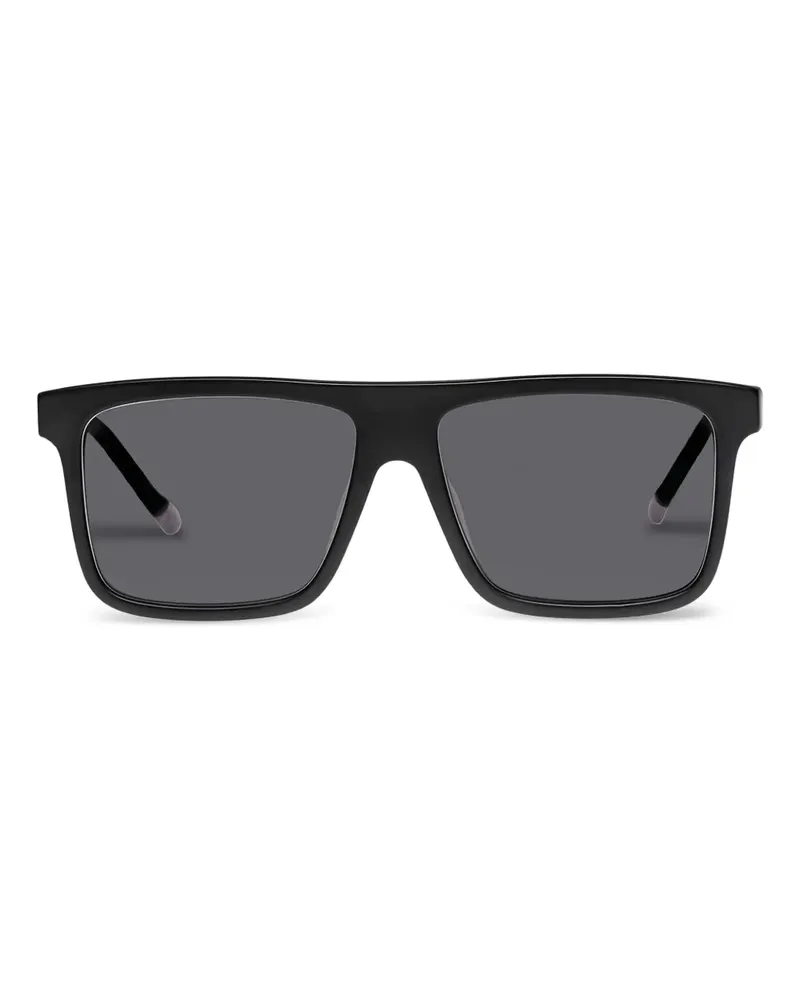 Le Specs Sonnenbrille mit eckigem Gestell - Schwarz Schwarz