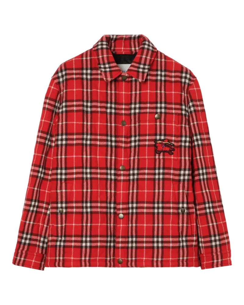 Burberry check quilted wool flannel jacket - Rot Rot