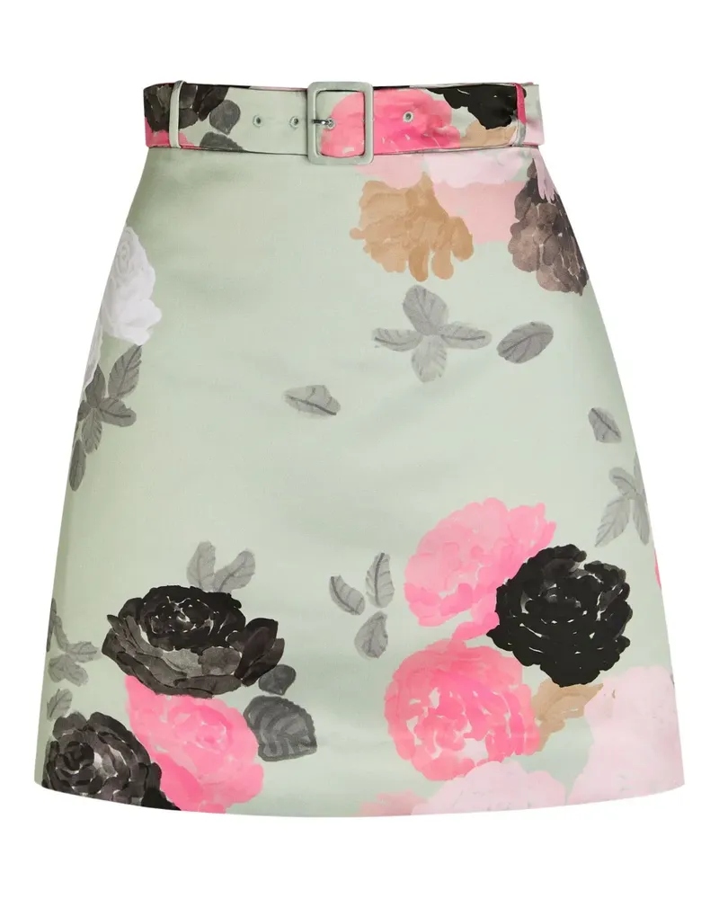BERNADETTE floral-print belted skirt - Grün Grün