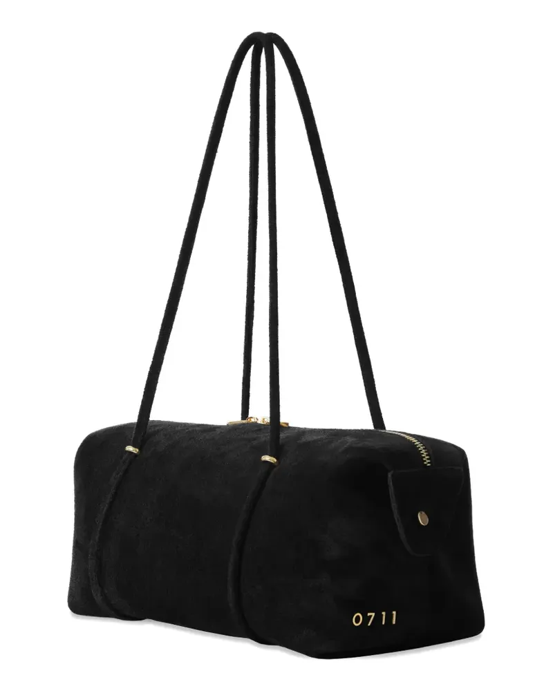 0711 Faye suede shoulder bag - Schwarz Schwarz