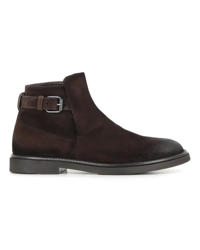 Alexander Hotto Wildlederstiefel mit Schnallenverschluss - Braun Braun