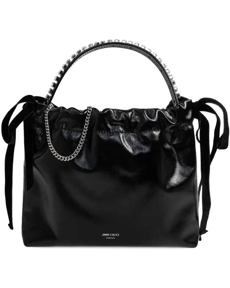 Jimmy Choo logo-print drawstring tote bag - Schwarz Schwarz
