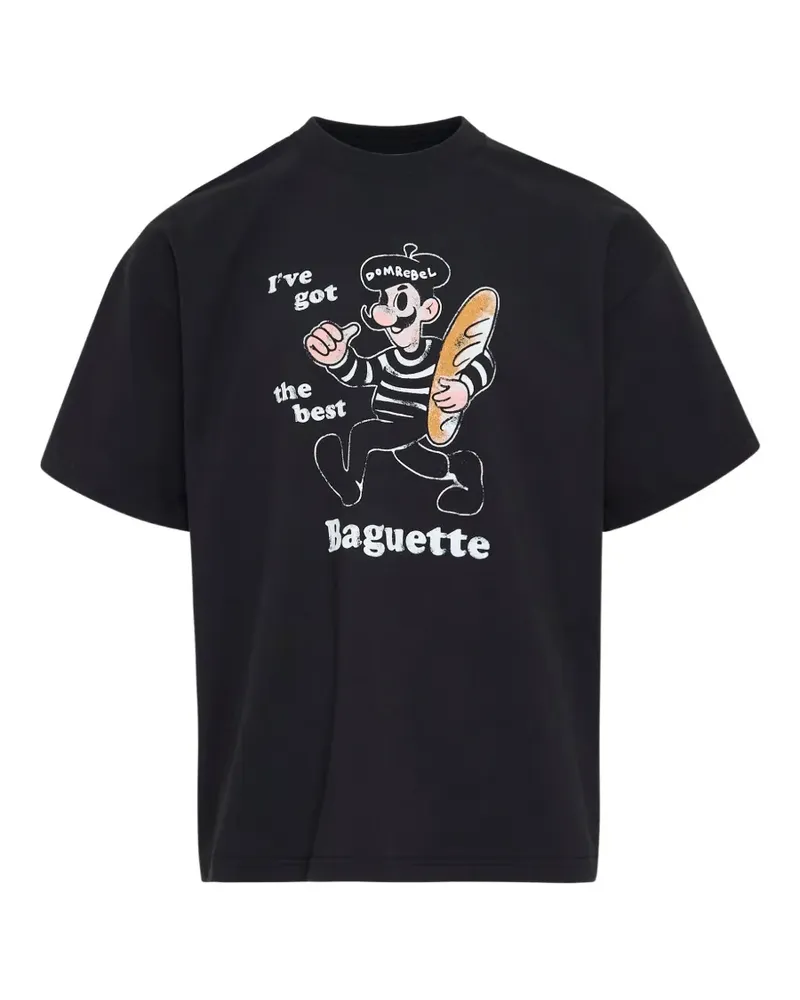 DOMREBEL T-Shirt mit grafischem Print - Schwarz Schwarz