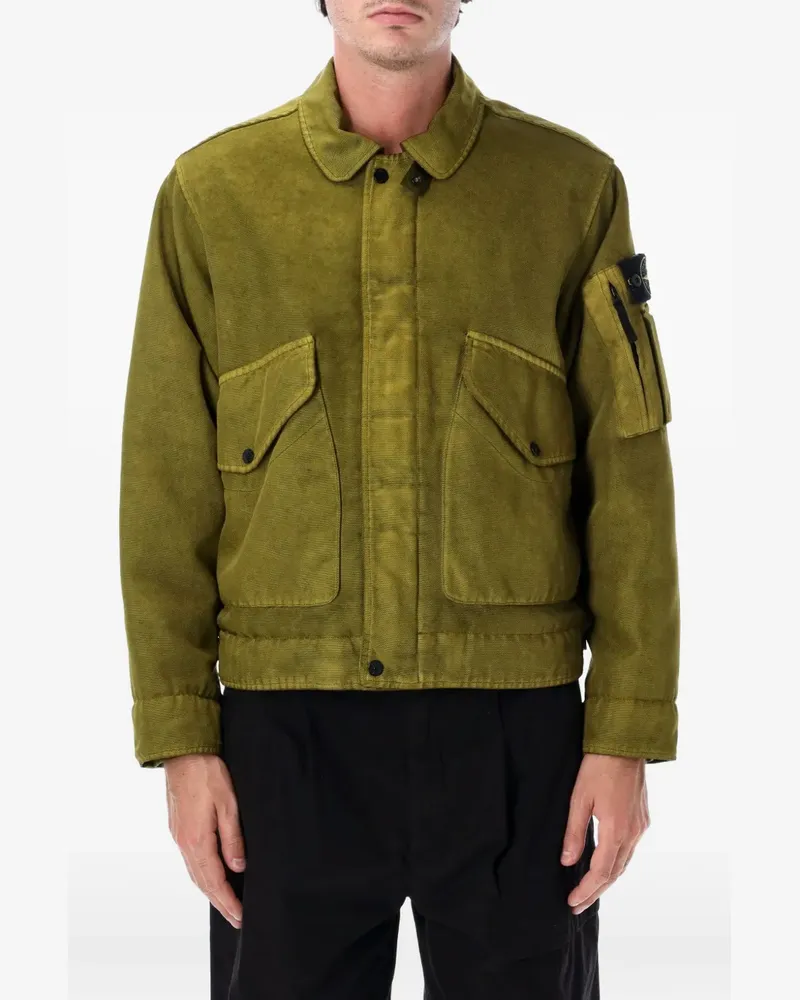 Stone Island 4100035 Dense Oxford Nylon-TC Jacke - Grün Grün