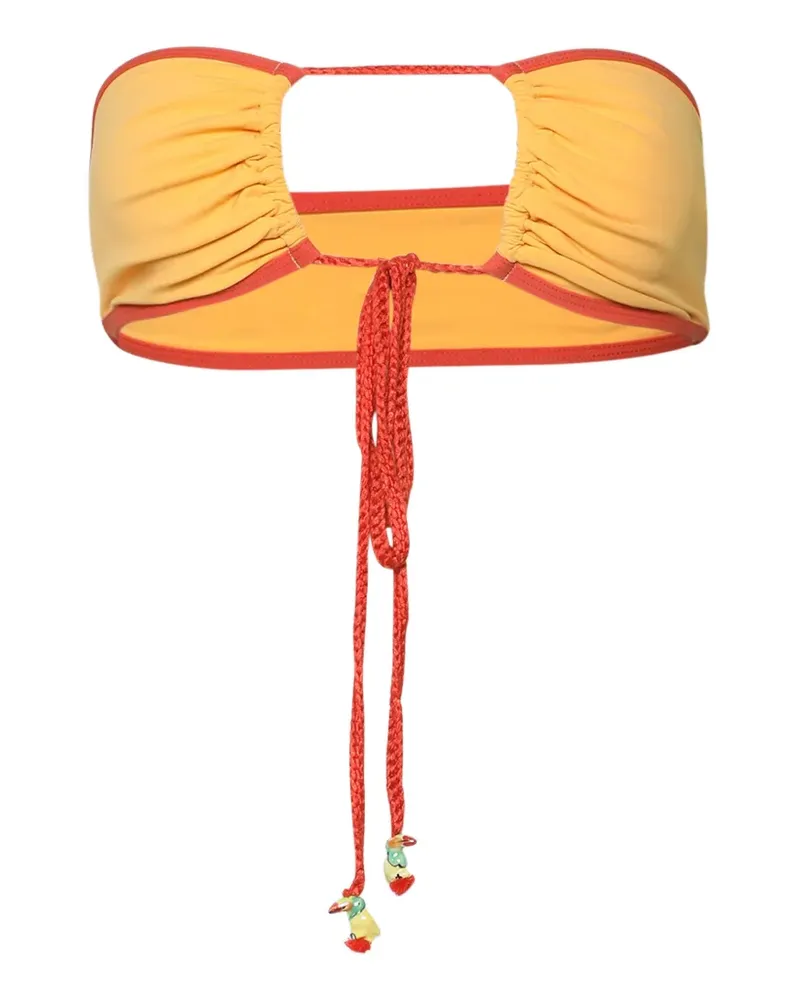 Christopher Esber Cusa ruched bandeau bikini top - Gelb Gelb