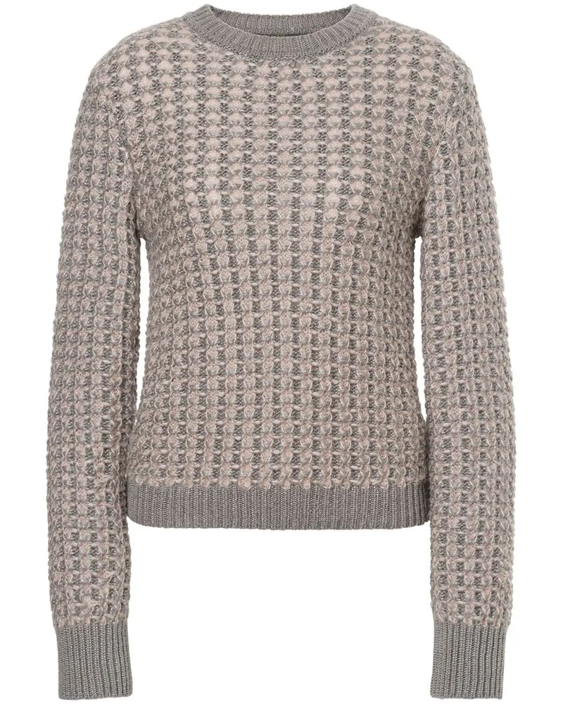 Alberta Ferretti Grob gestrickter Pullover Grau