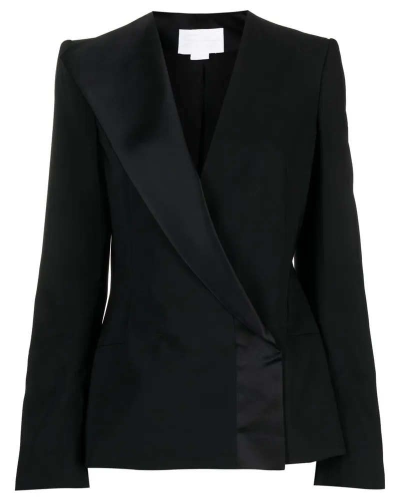 Genny Blazer mit asymmetrischem Revers - Schwarz Schwarz
