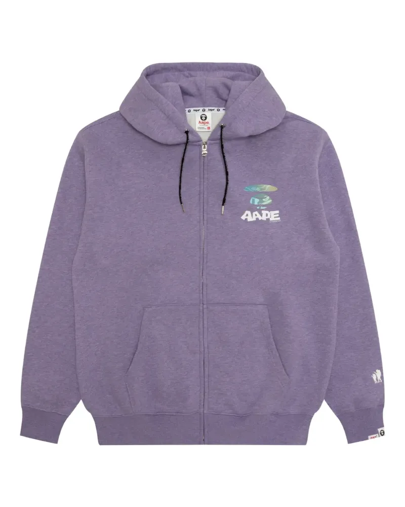 BAPE Kapuzenjacke mit Logo-Print - Violett Violett