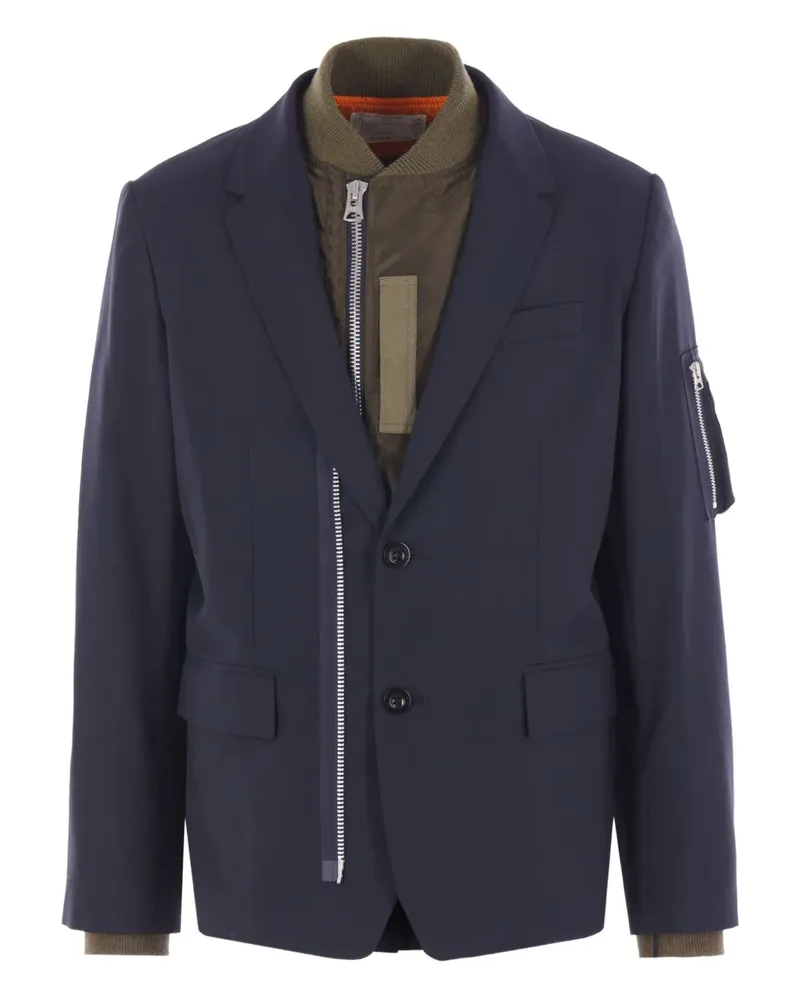 Sacai Jacke mit Reißverschlussdetail - Blau Blau