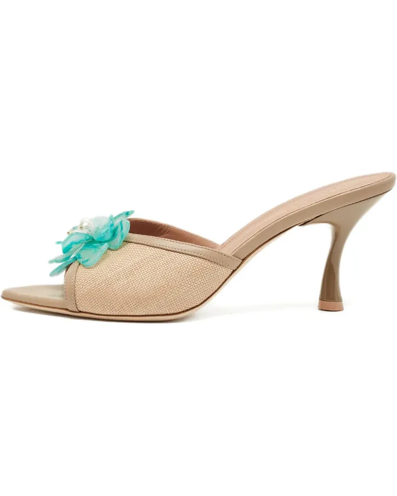 Malone Souliers raffia flower sandals - Nude Nude