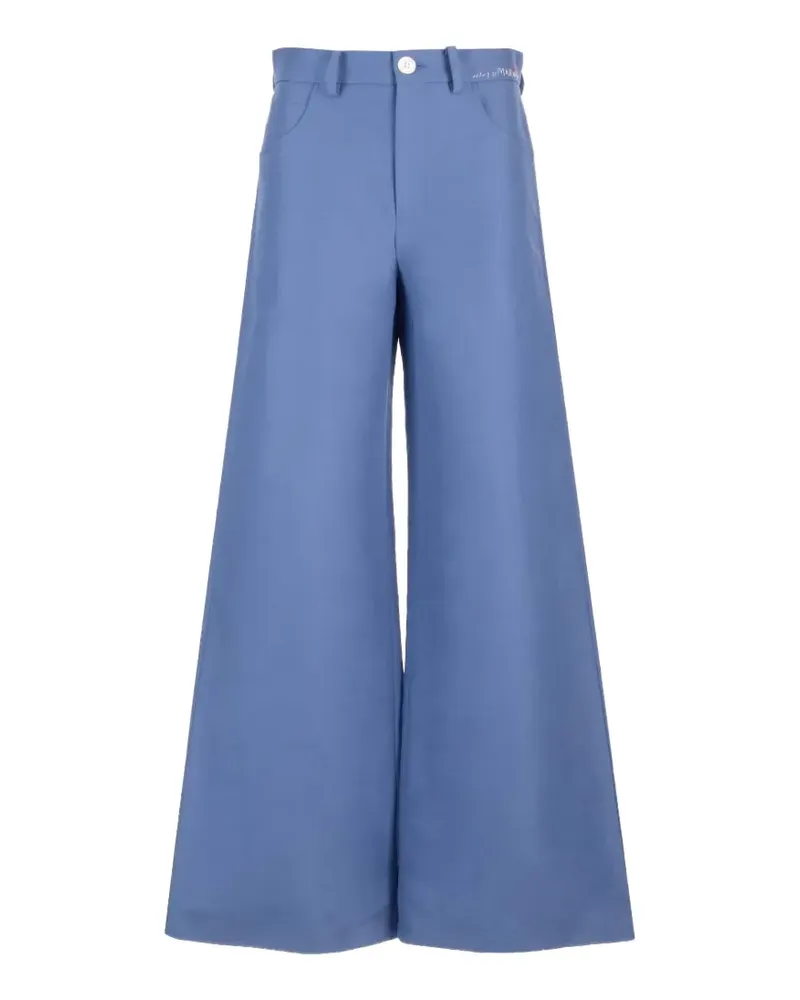 Marni logo-embroidered trousers - Blau Blau