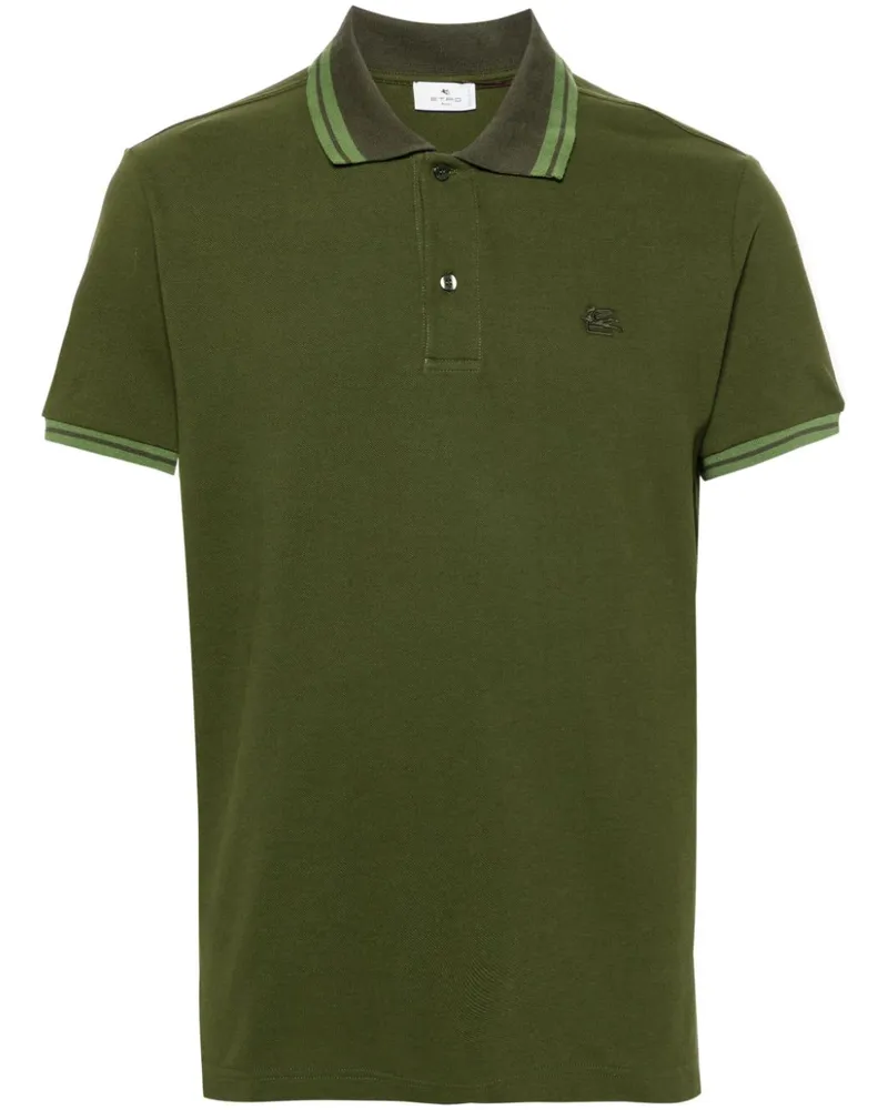Etro Poloshirt mit Pegaso-Stickerei - Grün Grün