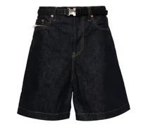 Gerade Jeans-Shorts mit hohem Bund