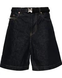 Sacai Gerade Jeans-Shorts mit hohem Bund Blau