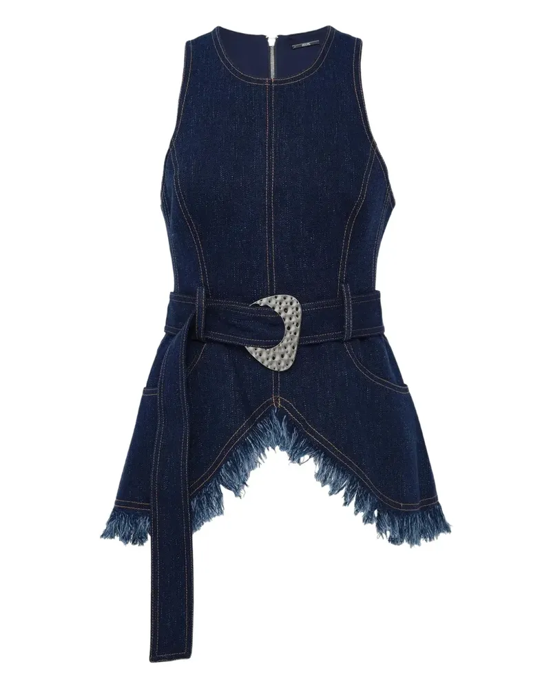 Alexis Reed fringed belted top - Blau Blau