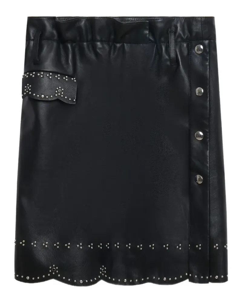 Marni Lederrock mit Mikro-Nieten in Schwarz Schwarz