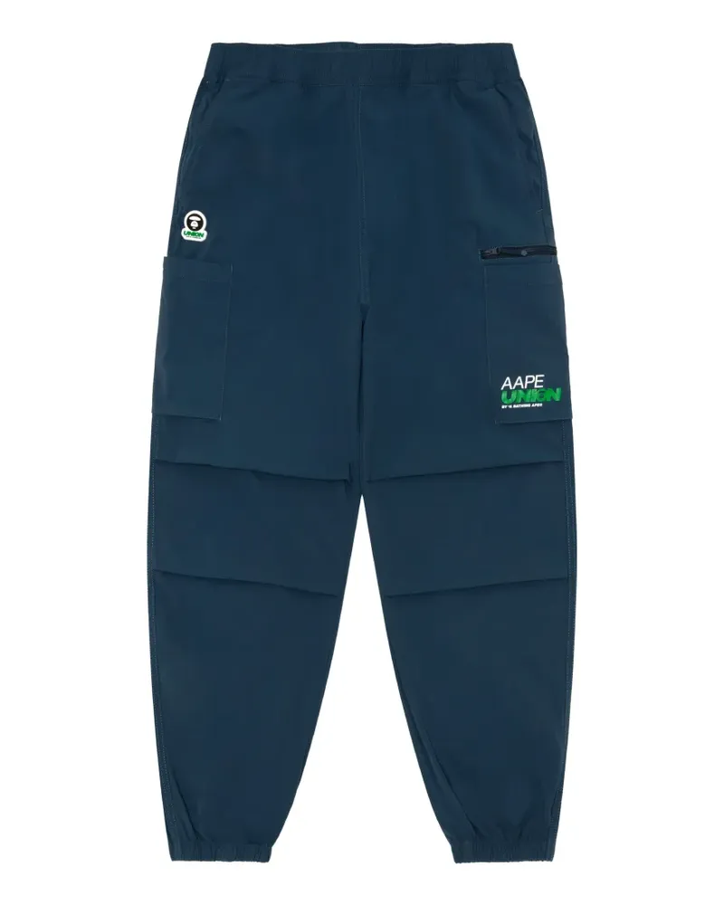 BAPE logo patch track pants - Blau Blau