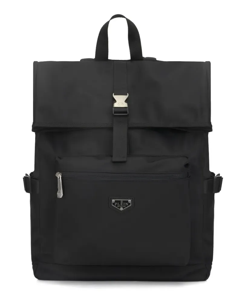 Philipp Plein Rucksack mit Logo-Schild - Schwarz Schwarz