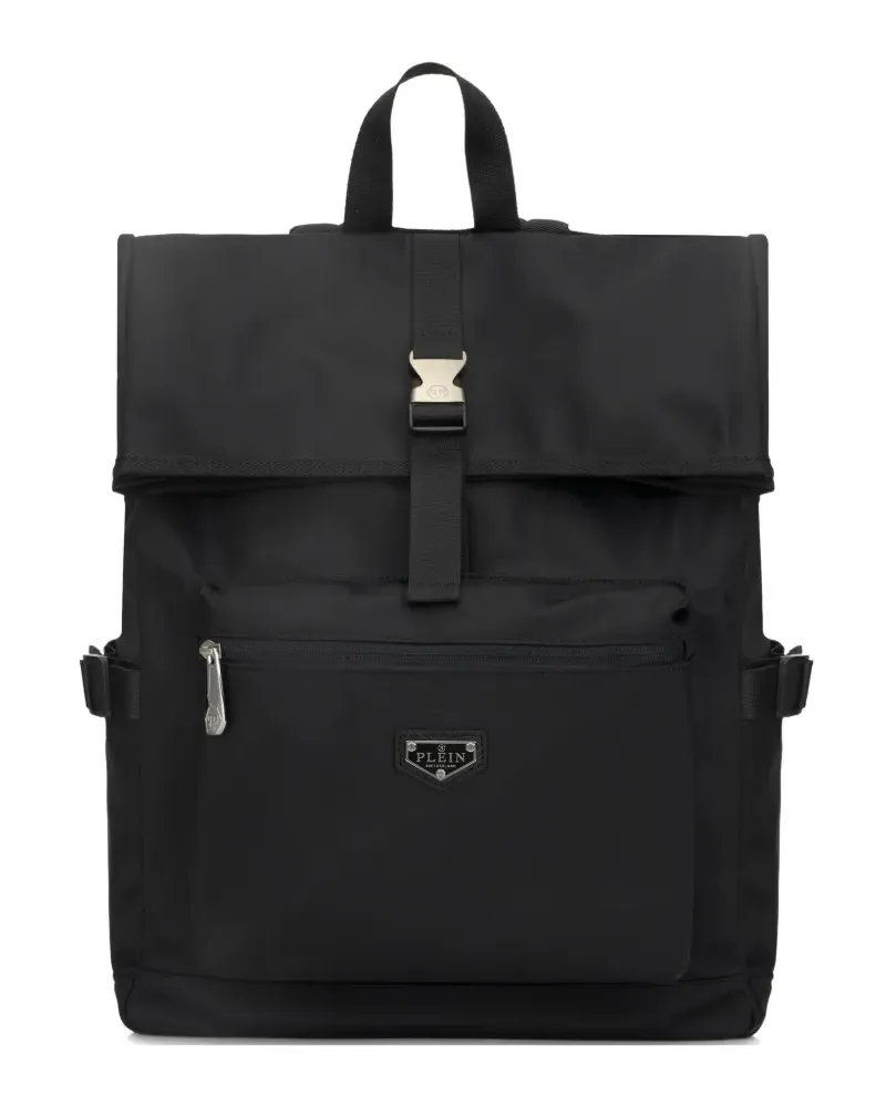 Philipp Plein Rucksack mit Logo-Schild - Schwarz Schwarz