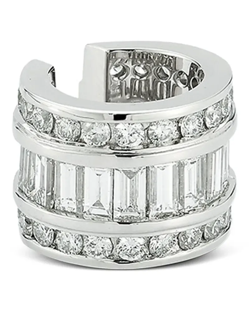 MATEO diamond baguette ear cuff - Silber Silber