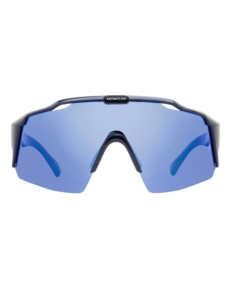 Moncler Sonnenbrille mit Shield-Gestell - Blau Blau