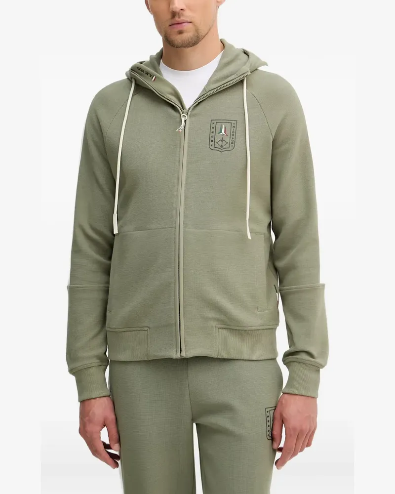 Aeronautica Militare logo-patch panelled hoodie - Grün Grün