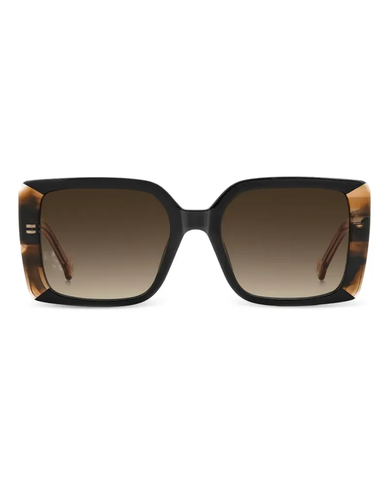 Carolina Herrera New York Sonnenbrille mit eckigem Gestell - Schwarz Schwarz