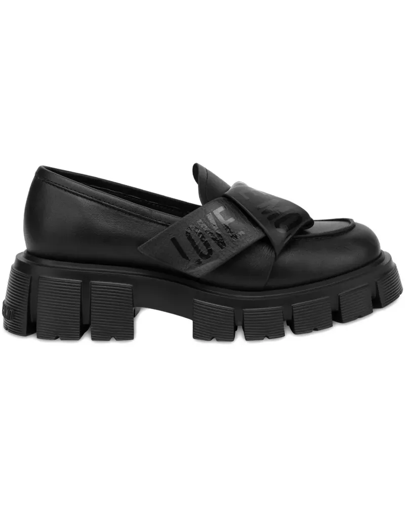 Moschino Loafer mit Logo - Schwarz Schwarz