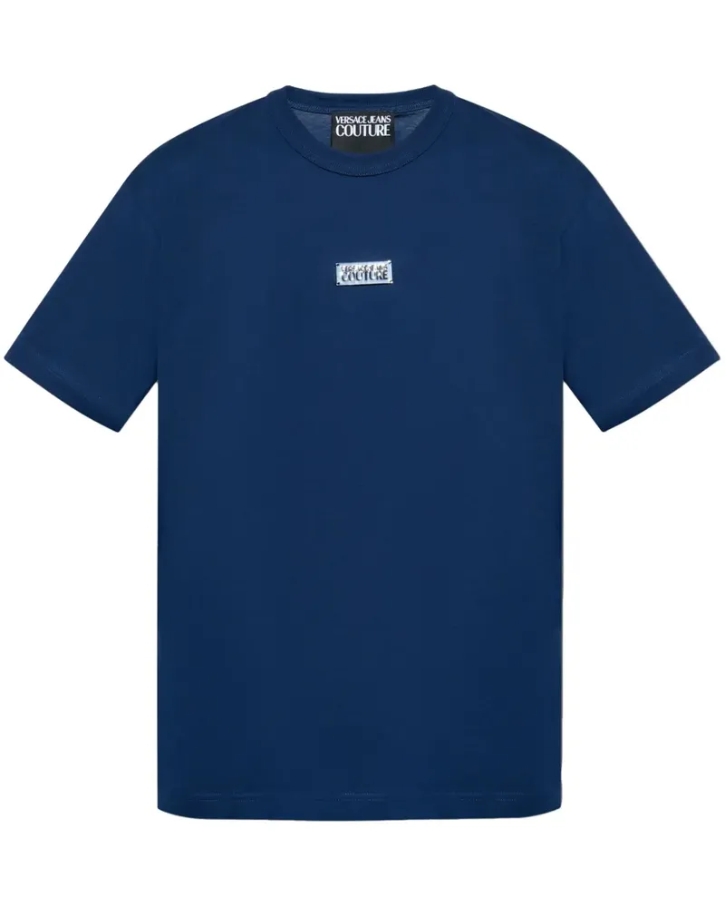 Versace Jeans T-Shirt mit Logo-Patch - Blau Blau