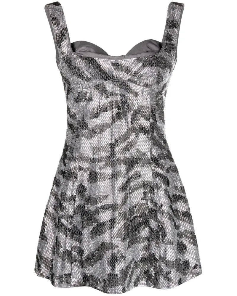 GCDS Minikleid mit Kristallen - Grau Grau