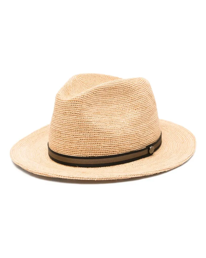 Borsalino ribbon straw hat - Nude Nude