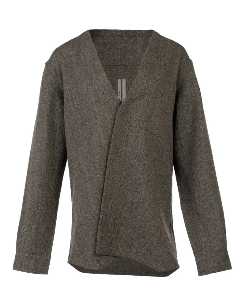 Rick Owens wrap-style long-sleeve blouse - Grau Grau