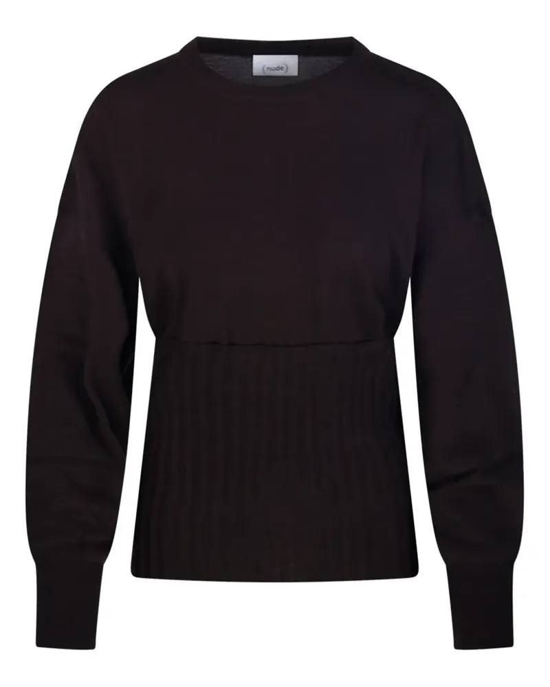 NUDE Pullover mit gerippten Einsätzen - Braun Braun