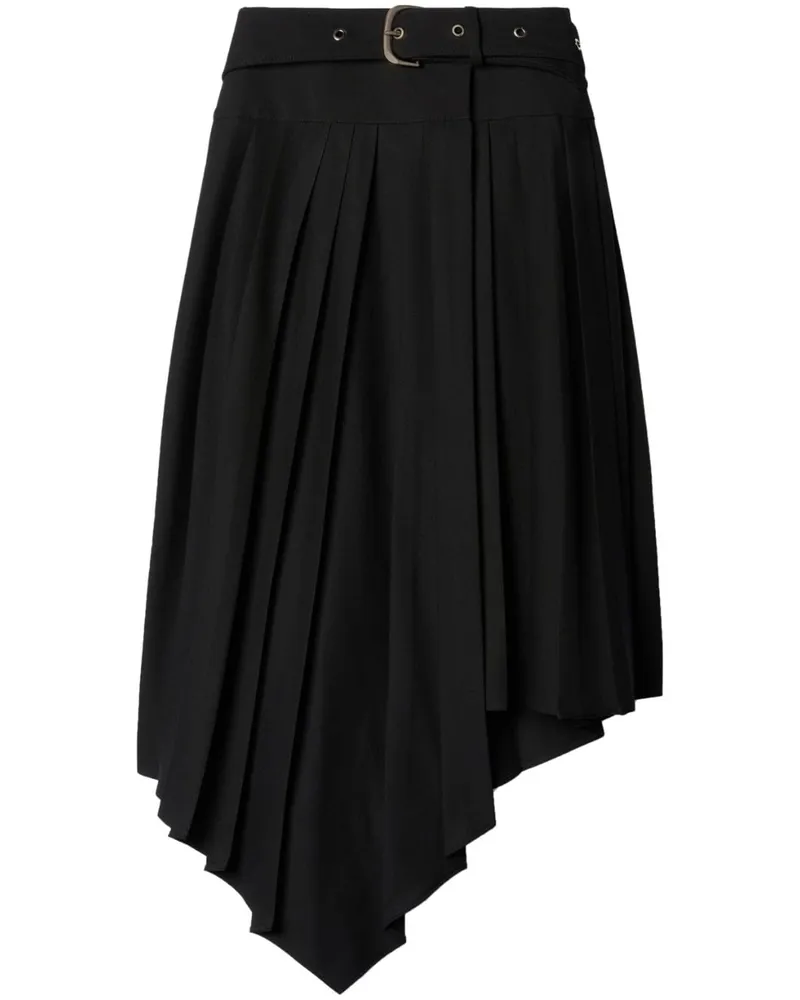 OFF-WHITE Asymmetrischer Faltenrock - Schwarz Schwarz