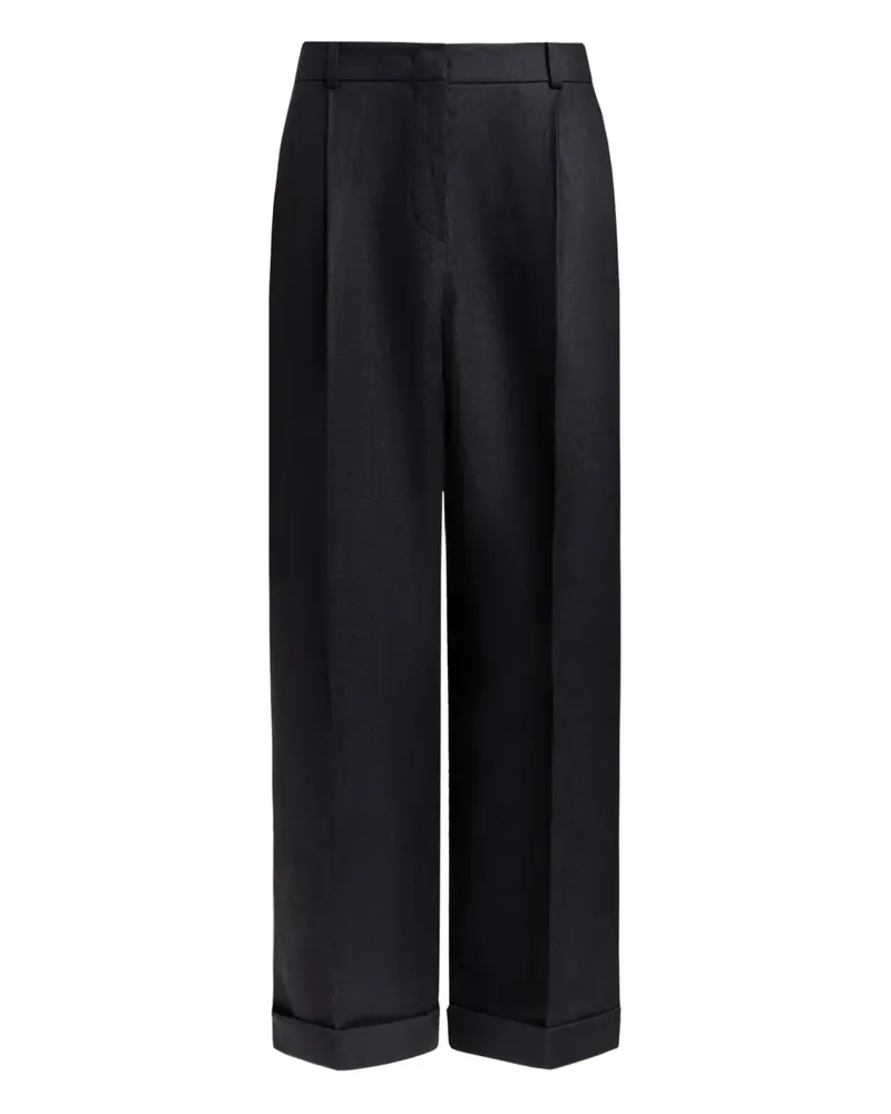 12 STOREEZ Hose mit Bundfalten - Schwarz Schwarz