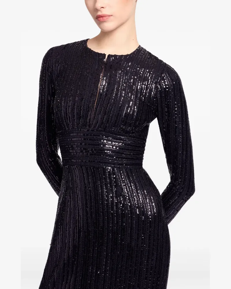 Elie Saab Maxikleid mit Pailletten - Schwarz Schwarz