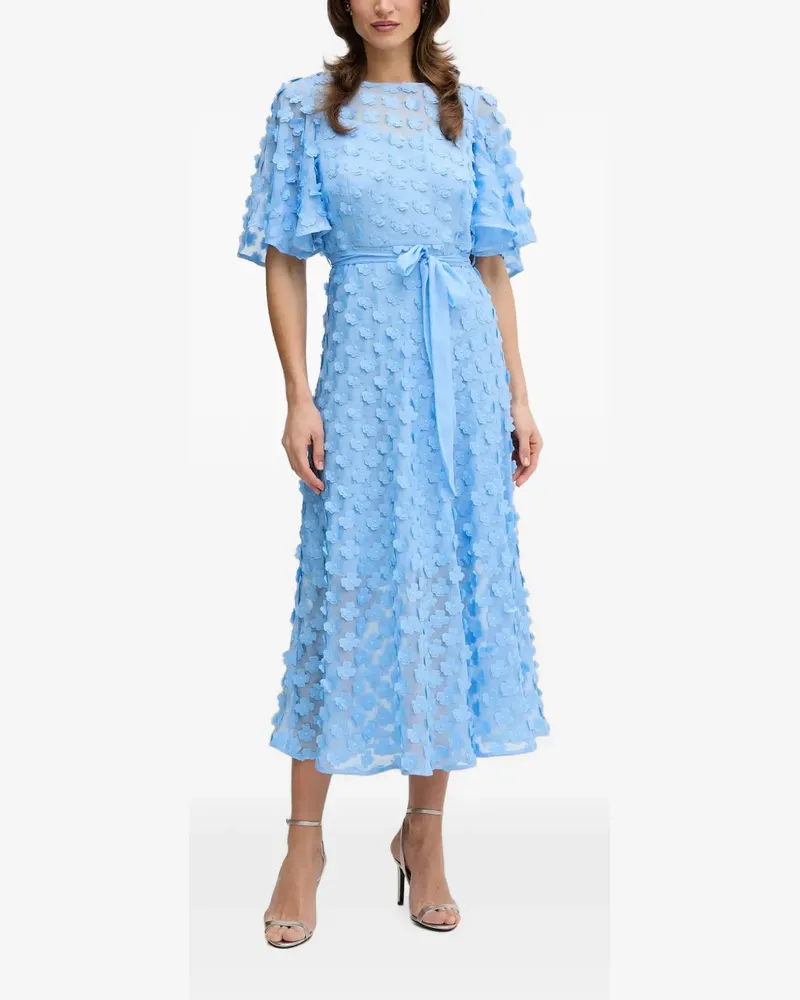 Joseph Ribkoff Midikleid mit Blumenapplikation - Blau Blau