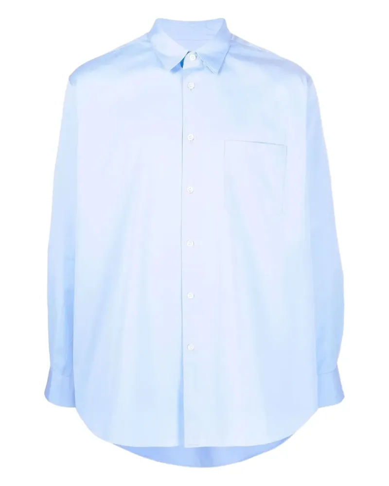 Comme des Garçons Hemd mit spitzem Kragen und aufgesetzter Tasche - Blau Blau