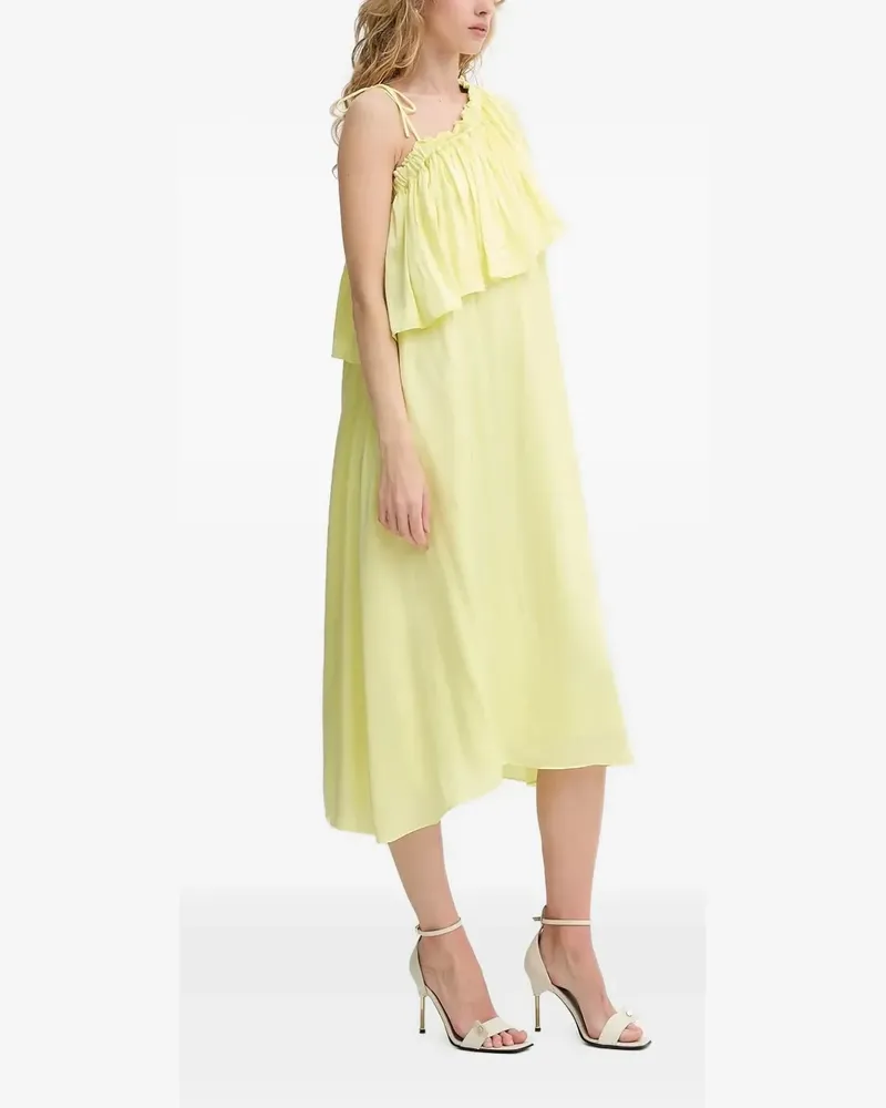 BRUUNS BAZAAR One-Shoulder-Kleid mit Volants - Gelb Gelb