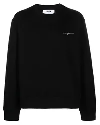 MSGM Sweatshirt mit Logo-Stickerei Schwarz