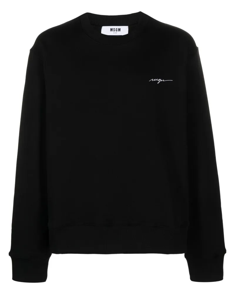 MSGM Sweatshirt mit Logo-Stickerei Schwarz