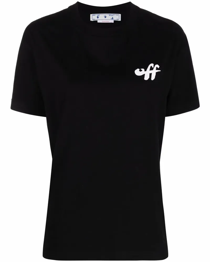 OFF-WHITE T-Shirt mit Zebra-Print - Schwarz Schwarz