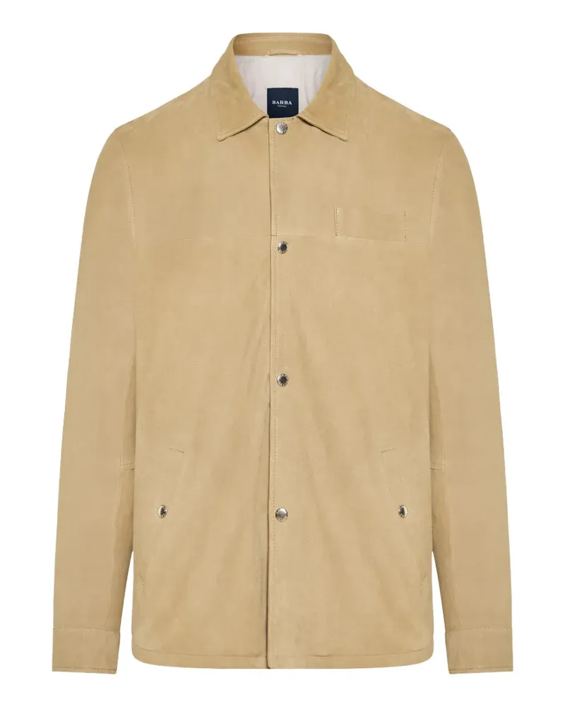BARBA button suede jacket - Nude Nude
