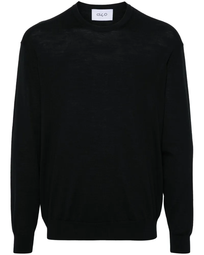 D4.0 Klassischer Pullover Schwarz