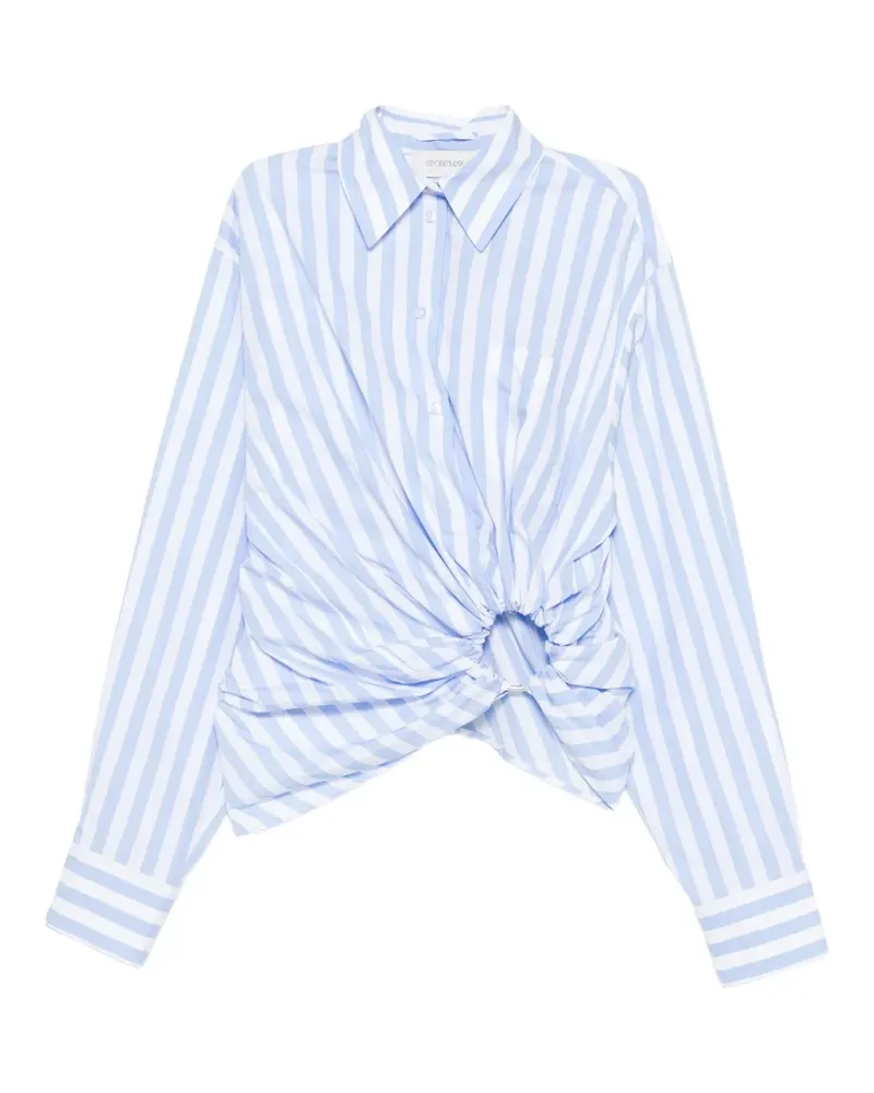 SPORTMAX striped twist-detail shirt - Blau Blau