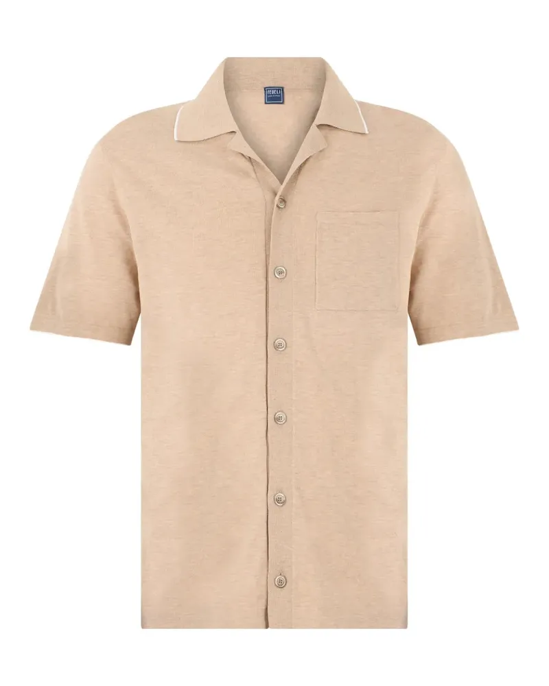Fedeli short-sleeve button-up shirt - Nude Nude